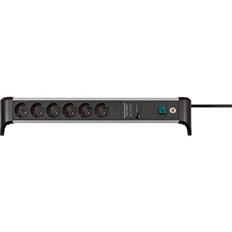 Multiprise 6 prises schuko Italien/Allemand 2P+T 16A câble 1,5m fiche  italienne std. 2P+T 10A avec interrupteur Linea Retail Fanton 474304