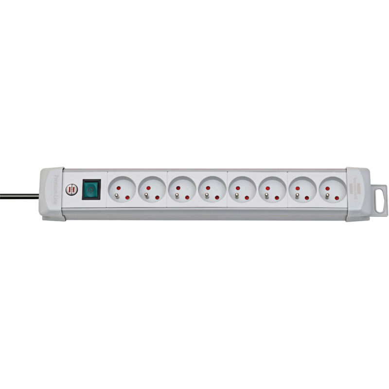 Multiprise Premium Plus avec interrupteur à voyant lumineux - H05VV-F 3G1,5 6 prises / 3m - Gris Multiprise Premium Plus avec interrupteur à voyant lumineux - H05VV-F 3G1,5 6 prises / 3m - Gris