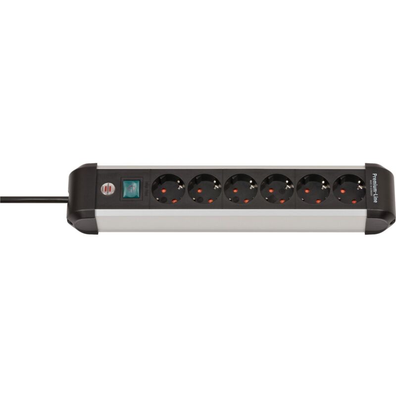 Multiprise alu-line - 6 prises - en aluminium de qualité supérieure - multiprise avec interrupteur et câble de 3 m - Brennenstuhl Multiprise alu-line - 6 prises - en aluminium de qualité supérieure - multiprise avec interrupteur et câble de 3 m - Brennenstuhl
