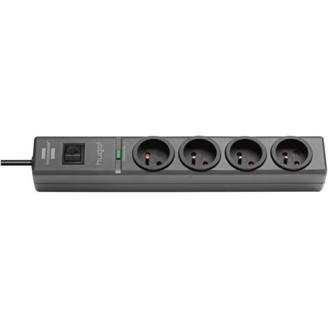 BRENNENSTUHL - BRENNENSTUHL MULTIPRISE PARAFOUDRE HUGO, 4 PRISES, GRIS 1150611314