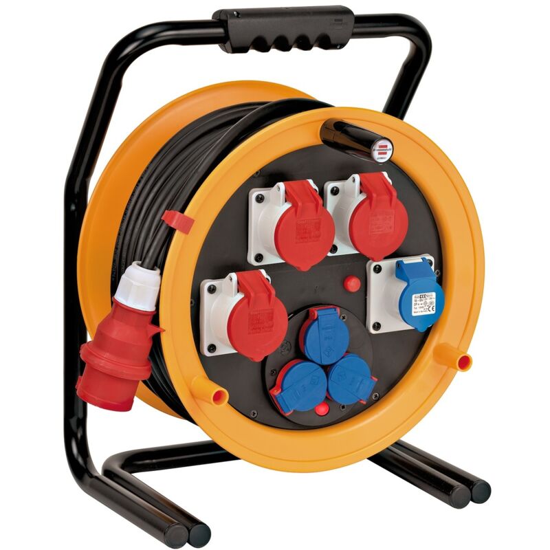 Brennenstuhl - Brobusta cee 4 IP44 Industrie-/Baustellen-Kabeltrommel, 40m-Spezialgummi (Baustelleneinsatz und Einsatz im Außenbereich, Made in German
