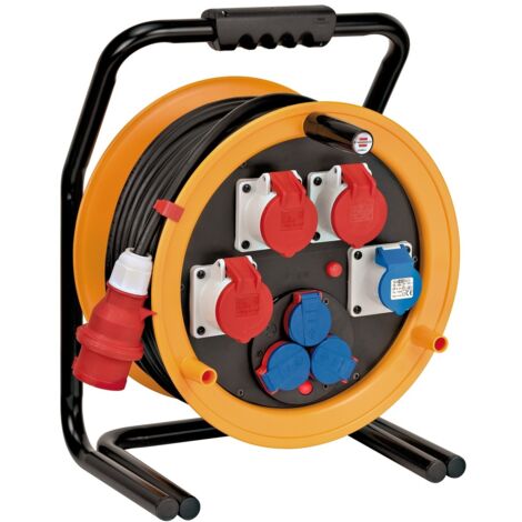Brennenstuhl Brobusta CEE 4 IP44 Industrie-/Baustellen-Kabeltrommel, 40m-Spezialgummi (Baustelleneinsatz und Einsatz im Außenbereich, Made in German