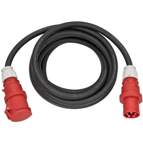 Brennenstuhl CEE Verlängerungskabel IP44, 20m Kabel, H07RN-F 5G16,0, 400V/63A 5-polig mit CEE Stecker und Kupplung, schwarz