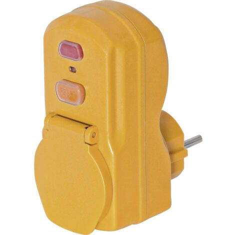 Brennenstuhl – Connecteur intermédiaire 1290631 – Adaptateur électrique PRCD jaune IP54 – Protection contre les chutes de courant – Pour espaces extérieurs
