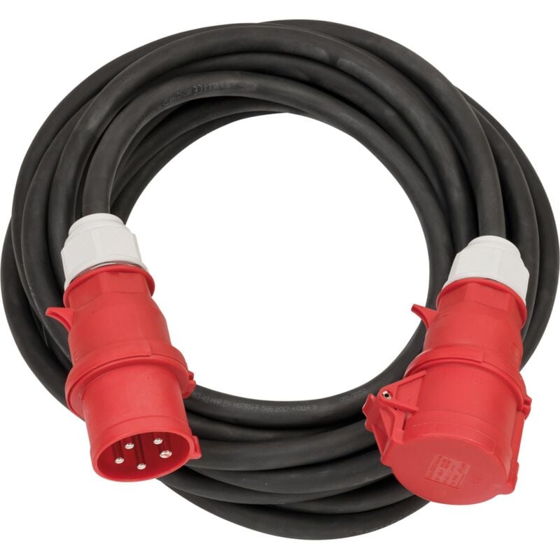 Rallonge cee IP44 25 m noir H07RN-F 5G6,0 5 pôles 400V/32A - 1167320250 - Brennenstuhl