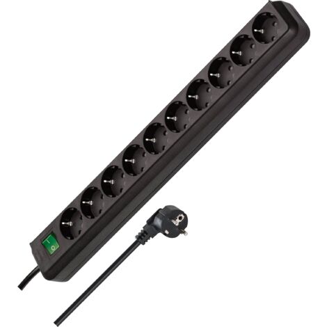 Brennenstuhl, Eco-Line con interruttore presa multipla a 10 nero 3 m