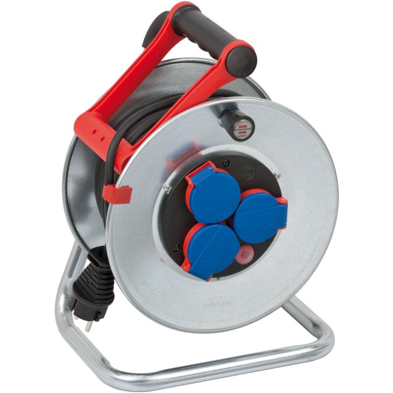 Dérouleur de câble Garant S240 25 m N05V3V3 3 x 1,5 mm² 240 mm 3 prises de courant de sécurité tôle d'acier IP44