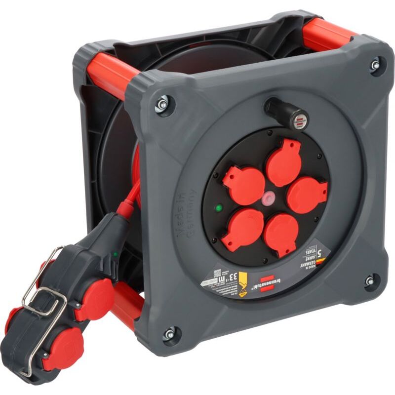 Enrouleur de câble de chantier Brennenstuhl professionalLINE avec Powerblock kc 3210 5 IP44, 33+5 m H07BQ-F3G2.5 - 9212380210