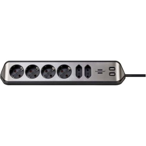 Brennenstuhl Estilo Presa Multipla 6 Prese Nero