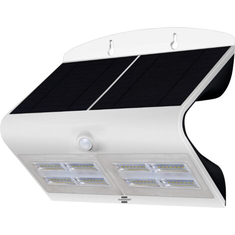 Brennenstuhl Faretto Solare LED da Esterno Con Sensore di Movimento SOL WAVE 800, Lampada a LED Esterno Con Sensore Crepuscolare e Pannello Solare, LED di alta qualità 800lm, IP 65, Nero/Bianco