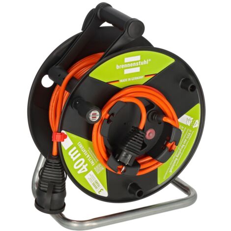 Brennenstuhl Garant G Bretec IP44 Gartenkabeltrommel mit recycelten Kunststoff-Komponenten (mit 38+2m Kabel in orange, Spezialkunststoff, kurzfristige