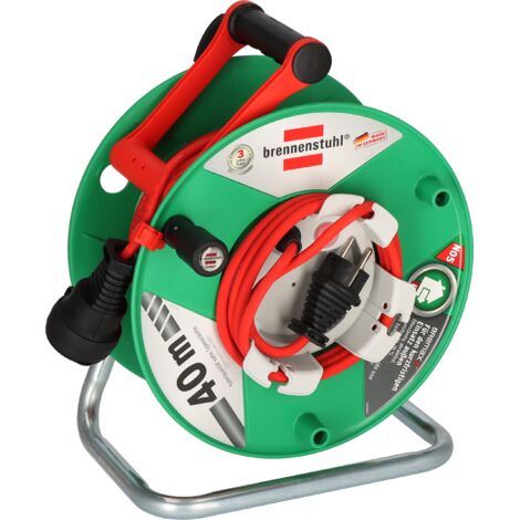 Brennenstuhl Garant G IP44 - Avvolgicavo per tosaerba con cavo da 38 + 2 m, in plastica speciale, uso a breve termine in esterni, made in Germany