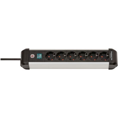 Brennenstuhl Premium-Alu-Line Steckdosenleiste mit Schalter 6-fach 3 m H05VV-F 3G1,5 - 1391030600