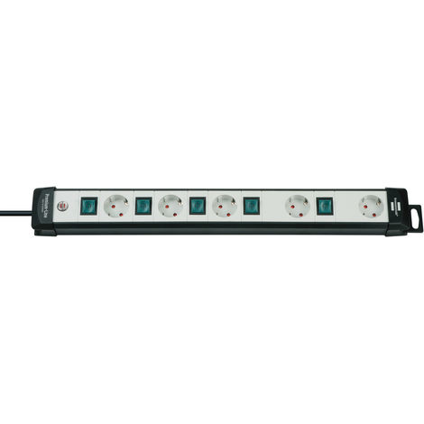 brennenstuhl Premium-Line Technik 5-Fach Steckdosenleiste schwarz/grau einzeln Schaltbar mit 3m Kabel