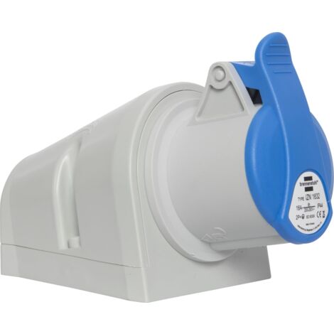 Brennenstuhl Presa Elettrica Industriale a Muro CEE a 3 Poli, Presa Industriale 230V/16A con Coperchio per Uso Esterno, Ideale per Utilizzo all’Aperto, Cantieri, Industria, IP44, 16A