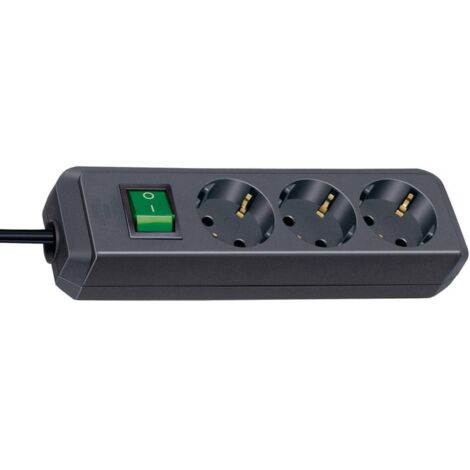 Brennenstuhl Presa multipla Eco-Line con interruttore 3 prese nero 5m H05VV-F 3G1,5 - 1152900