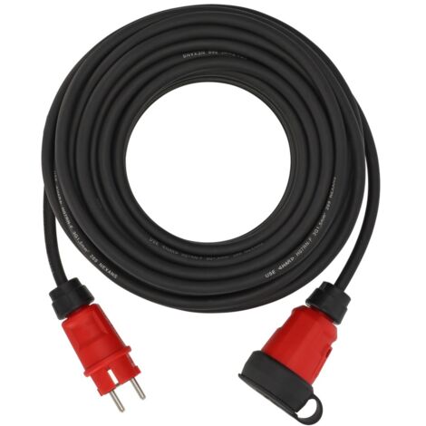 Brennenstuhl Professional Verlängerungskabel VN 2100 (25m Kabel H07RN-F 3G1,5 in schwarz, Baustelleneinsatz und ständiger Einsatz im Freien IP44, Made