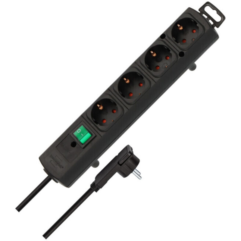 Multiprise avec schalter noir flachprise mâle 1153100100 - Brennenstuhl