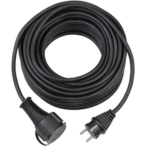 Brennenstuhl - Prolunga con spina con protezione dei contatti e coperchio protettivo, 5 m, colore: Nero