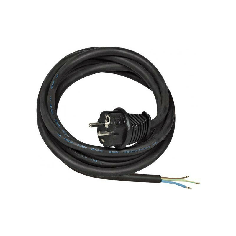 Cordon d'alimentation avec extrémité aux fils dénudés 5M 2P+T 3G1,5 - 1169151 - Brennenstuhl