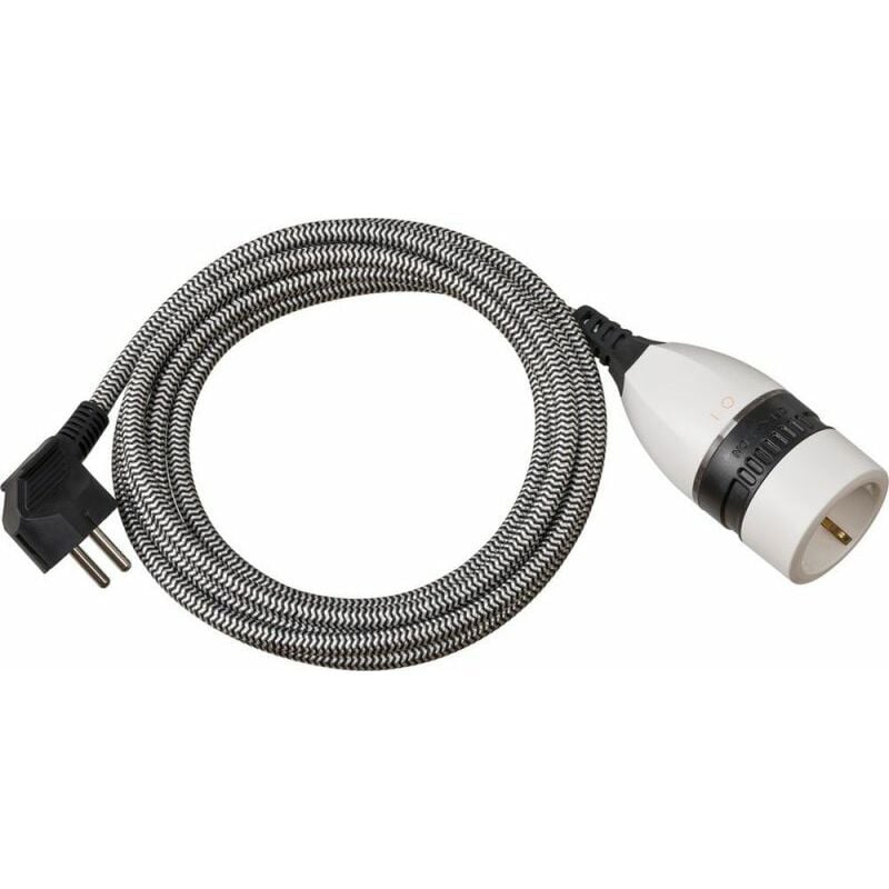 Rallonge de 5m avec interrupteur rotatif (noir/blanc H05VV-F3G1.5) - 1161830020 - Brennenstuhl