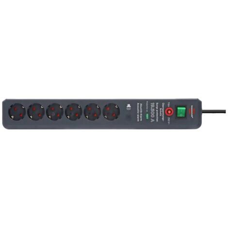 Brennenstuhl Secure-Tec ciabatta multipla antracite 6 prese