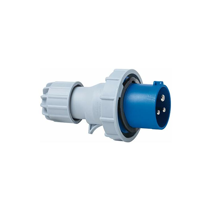 Spina Industriale Mobile Rosi 8214 IP67 - 16A 3P+T 380V, Impugnatura Ergonomicamente E Sistema Di Chiusura Meccanica, Grigio/Rosso