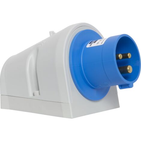 Brennenstuhl Spina CEE a Parete a 3 Poli, Spina Industriale a Muro 230V/16A, Ideale per Utilizzo Esterno e Interno, Cantieri, Industria, IP44, 16A
