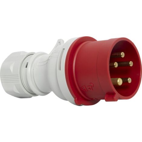 Brennenstuhl Spina Elettrica CEE a 5 Poli per Uso Esterno, Presa Industriale Maschio CEE 400V/32A, Connessione Avvitabile, Utilizzo in Cantieri, Campeggio, Applicazioni Commerciali, IP44, 32A