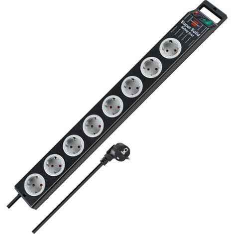 Brennenstuhl Super-Solid ciabatta multipla 8 prese nera grigia
