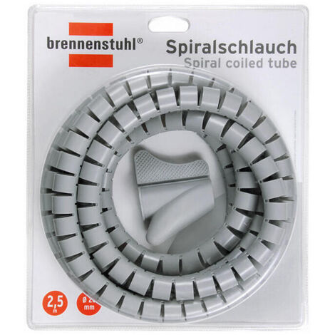 Brennenstuhl tubo enrollado en espiral, ideal para proteger cables, 2,5 metros, diámetro 20 mm, color gris