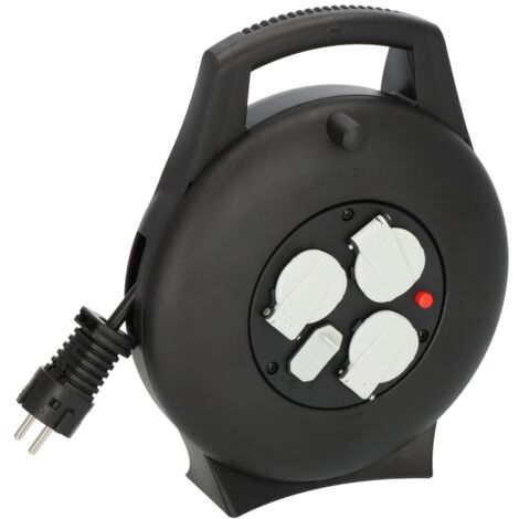 Brennenstuhl Vario Line Kabelbox VL2-X 3-fach mit USB-Ladefunktion schwarz 10m H05VV-F 3G1,5
