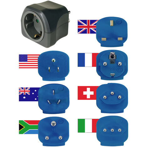 Brennenstuhl Weltreisestecker-7 Adapter mit 10 A Sicherung