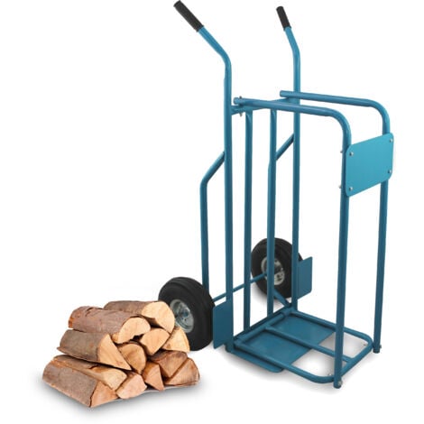 Brennholz Sackkarre Kaminholzkarre Brennholzkarre Holzkarren Holztransporthilfe mit Luftbereifung bis 100kg