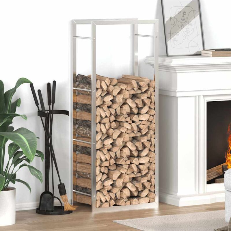 Brennholzregal 50x28x132 Cm Edelstahl Vidaxl