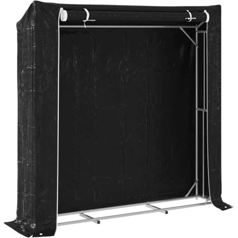 Brennholzregal mit Regenschutz 200x40x200 cm Verzinkter Stahl vidaXL