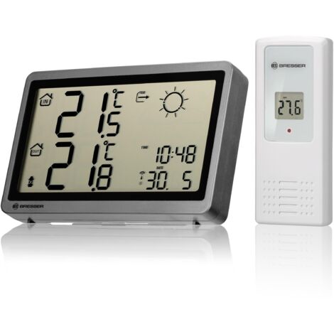 BRESSER Estación meteorológica inalámbrica MeteoTemp HZ antracita