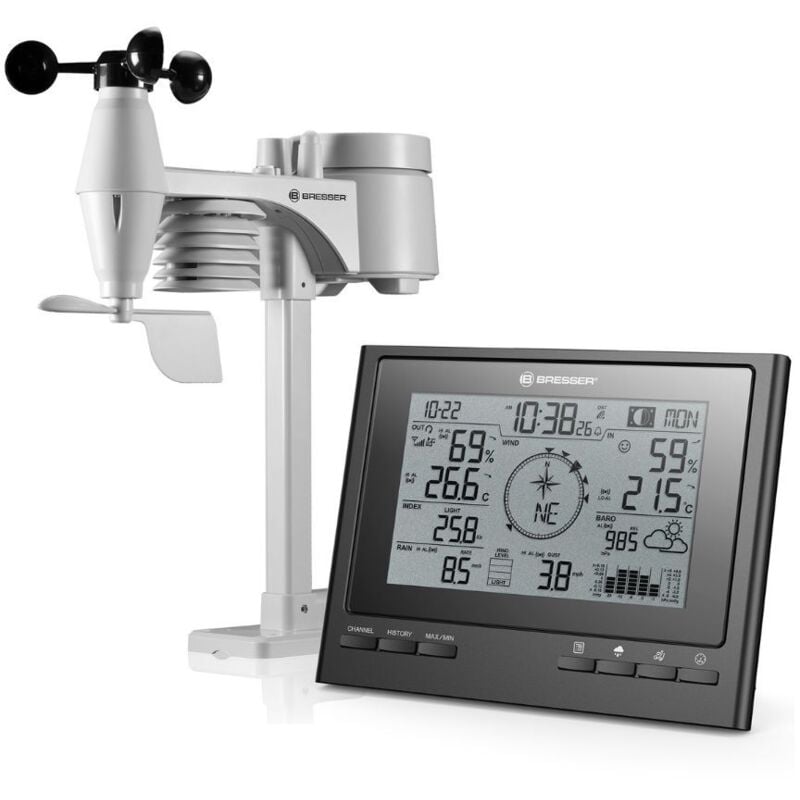 Station météo sans fil Bresser 7 en 1 - ClimateScout - Noir