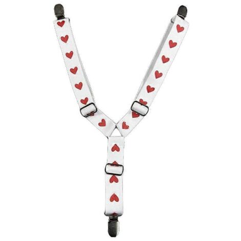 Bretelles antidérapantes pour couches pour animaux, ceinture abdominale élastique réglable, accessoires pour chiens - L-Cœur sur fond blanc