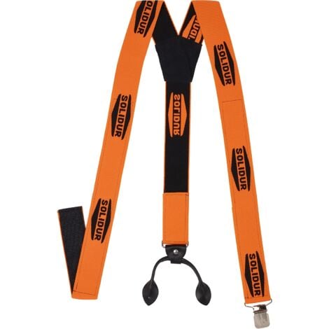 JARDIAFFAIRES Bretelles Solidur orange pour pantalon de travail avec boutons et pinces