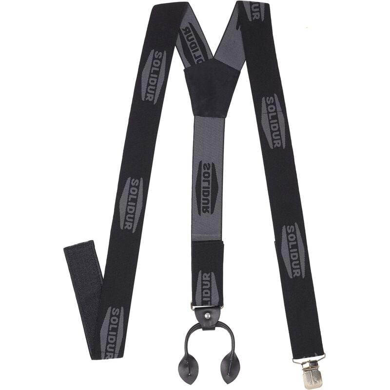 Bretelles couleur noir pour pantalon de travail avec pinces et boutons
