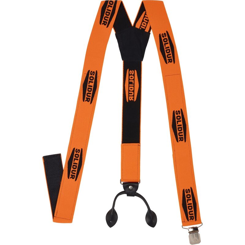 Jardiaffaires – Bretelles orange réglables pour pantalon de travail – Fixation boutons et pinces – Largeur 45mm pour toutes morphologies