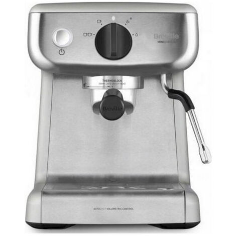 Breville Macchina per caffè Espresso Barista Mini, Sistema Thermoblock con Tecnologia PID, vaporizzatore, Pompa Italiana 15 Bar, capacità 2 l, 1350 W, 2 Cups, Acciaio Inossidabile, Argento
