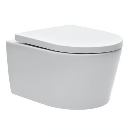 Brevis WC sospeso senza brida con fissaggi invisibili + sedile SoftClose (SATBRE010RREXP)