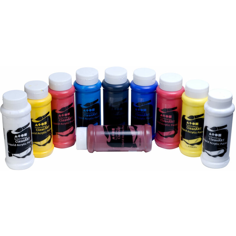 CleanART Acrylic Paint (Assorted) 10 x 500ml Bottles - Brian Clegg