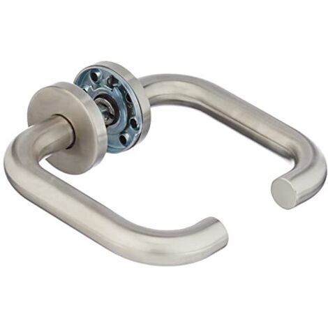 Bricard 666451 - Coppia di maniglie per porta su rosone INOX Tempo New Wave, 7 mm