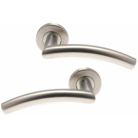 Bricard - Coppia di maniglie per porta su rosone in acciaio inox Tempo, 666453