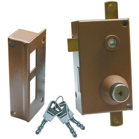 Bricard – Serrure multipoint en applique 3 points verticale – Mécanisme haute sécurité – Côté gauche – 3 clés inox – Pour portes jusqu'à 50mm d'épaisseur