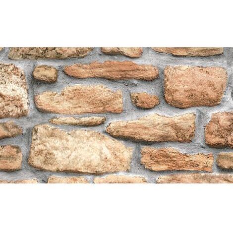 Brick Effect Slate Stone Sticky Back Plastic Fablon Vinyl Durable Self Adhesive Grey/Brown