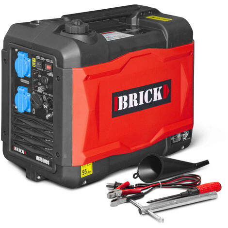 Brick – Groupe électrogène inverter silencieux 2900W – 2 prises 230V – Moteur 4 temps 149cc – Autonomie 4H – Niveau sonore 63Db